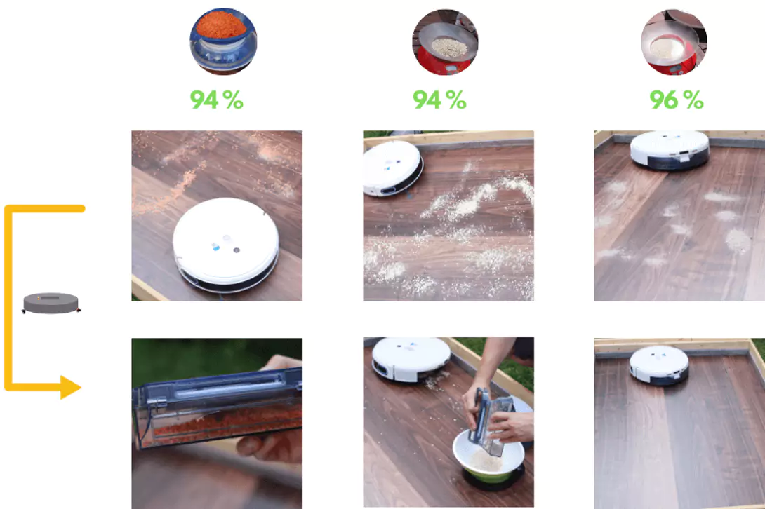 aspirateur robot yeedi mop station test aspiration sol dur